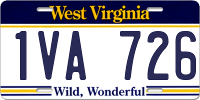 WV license plate 1VA726