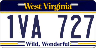 WV license plate 1VA727