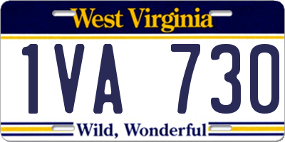 WV license plate 1VA730