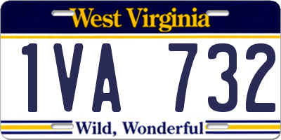 WV license plate 1VA732