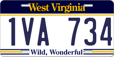 WV license plate 1VA734