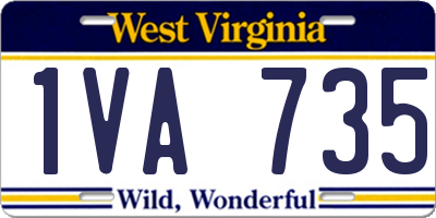 WV license plate 1VA735
