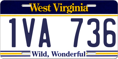 WV license plate 1VA736