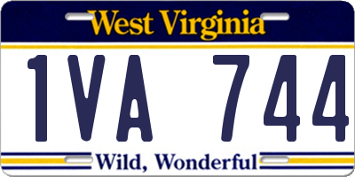 WV license plate 1VA744