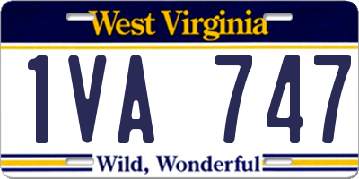 WV license plate 1VA747