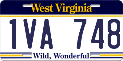 WV license plate 1VA748