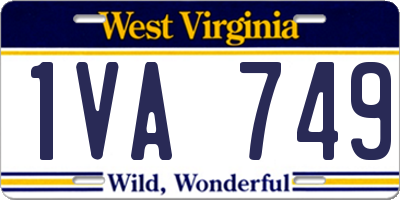 WV license plate 1VA749