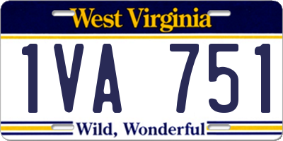 WV license plate 1VA751