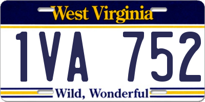 WV license plate 1VA752