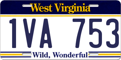 WV license plate 1VA753