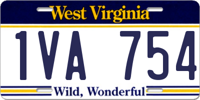 WV license plate 1VA754