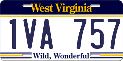 WV license plate 1VA757