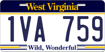 WV license plate 1VA759
