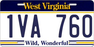 WV license plate 1VA760