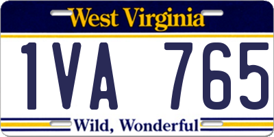 WV license plate 1VA765