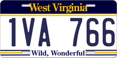 WV license plate 1VA766