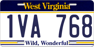 WV license plate 1VA768