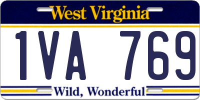 WV license plate 1VA769