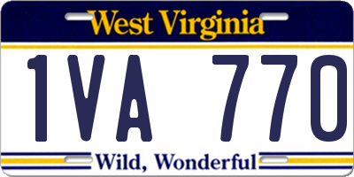 WV license plate 1VA770