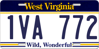 WV license plate 1VA772