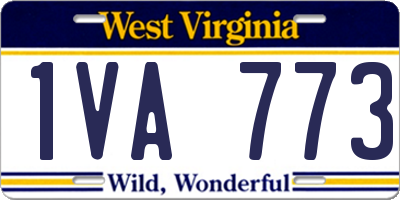 WV license plate 1VA773