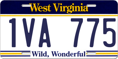 WV license plate 1VA775