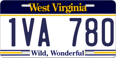 WV license plate 1VA780