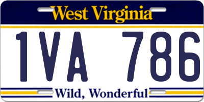 WV license plate 1VA786