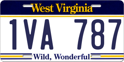 WV license plate 1VA787