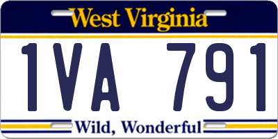 WV license plate 1VA791