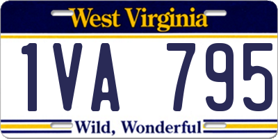 WV license plate 1VA795