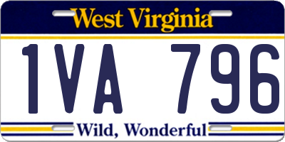 WV license plate 1VA796