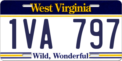 WV license plate 1VA797