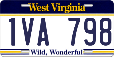 WV license plate 1VA798