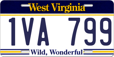 WV license plate 1VA799