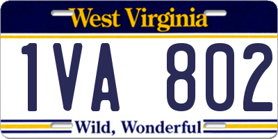 WV license plate 1VA802