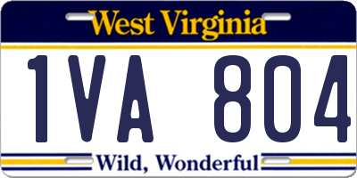WV license plate 1VA804