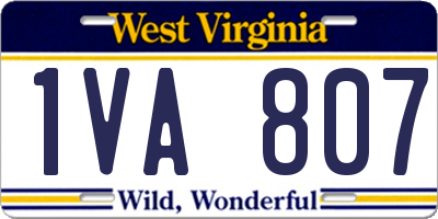 WV license plate 1VA807