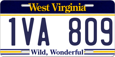 WV license plate 1VA809