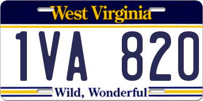 WV license plate 1VA820