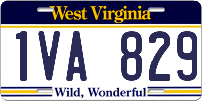 WV license plate 1VA829
