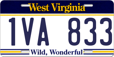 WV license plate 1VA833
