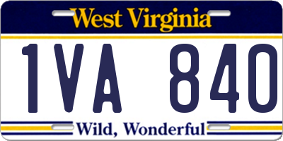 WV license plate 1VA840
