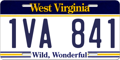 WV license plate 1VA841