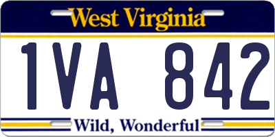 WV license plate 1VA842