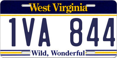 WV license plate 1VA844