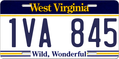 WV license plate 1VA845
