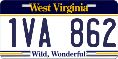 WV license plate 1VA862