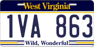 WV license plate 1VA863