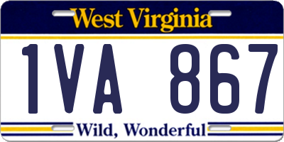 WV license plate 1VA867